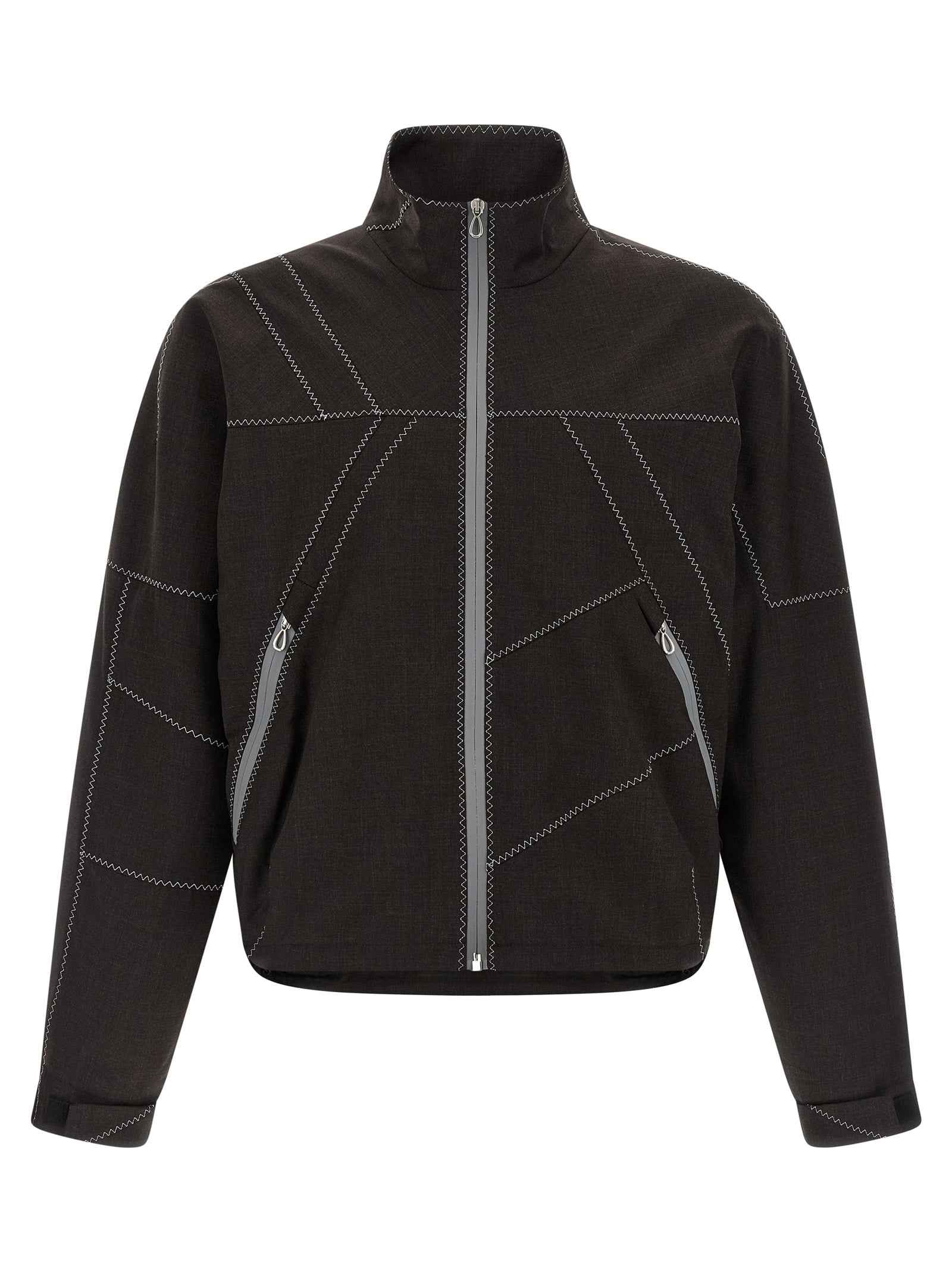 Brown Virgin Wool Full-Length Jacket