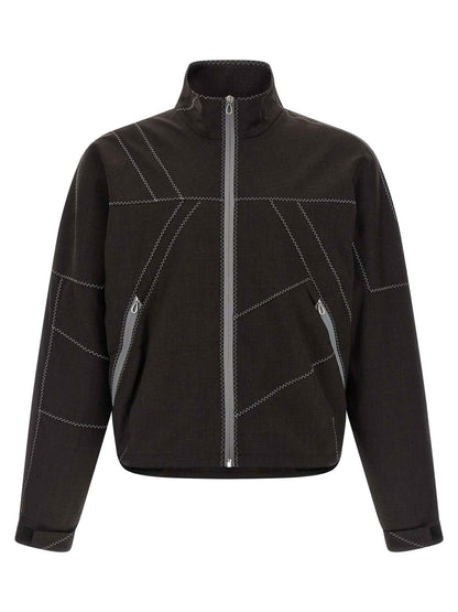 Brown Virgin Wool Full-Length Jacket