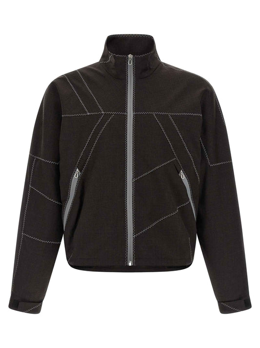 Brown Virgin Wool Full-Length Jacket
