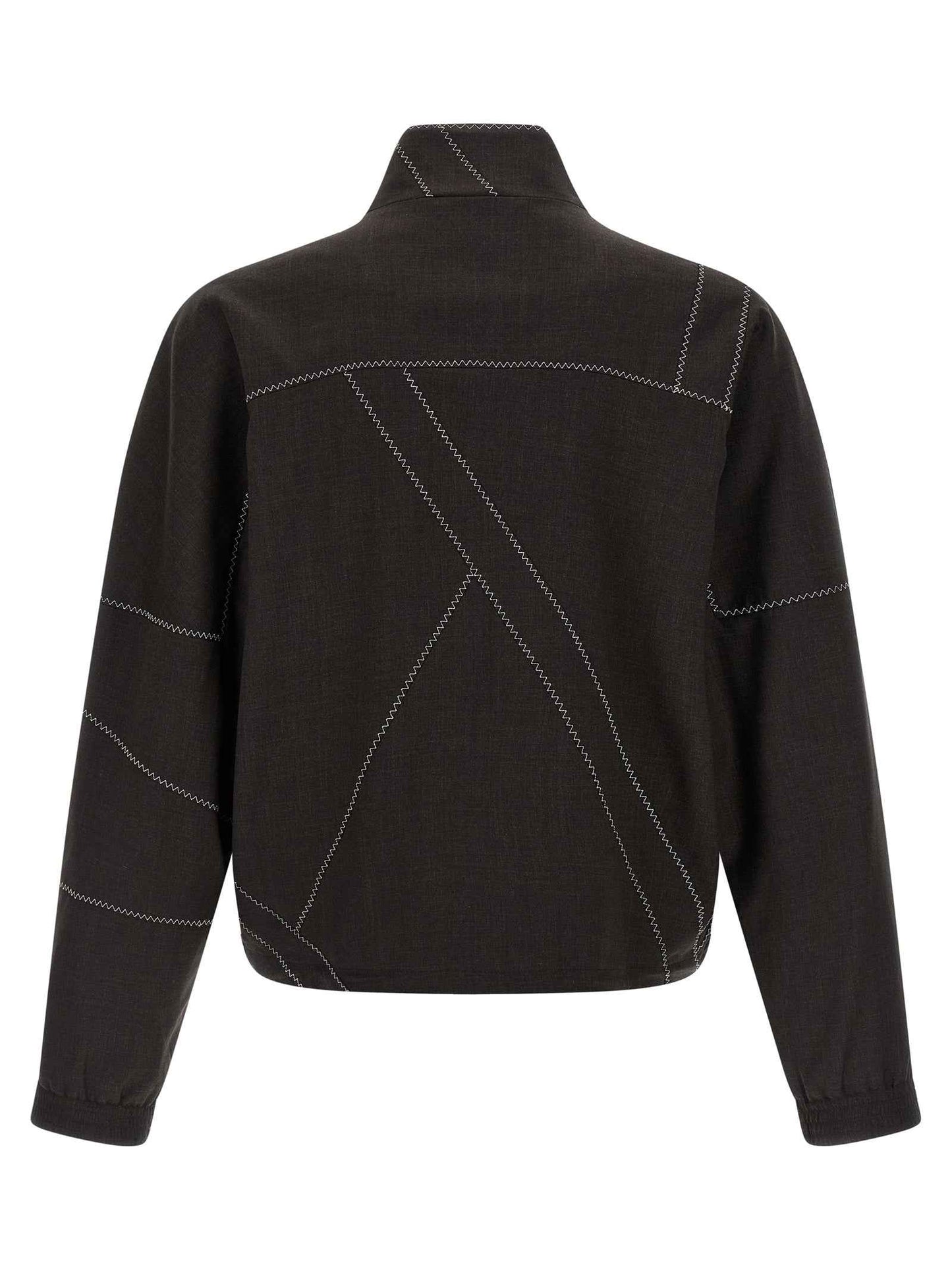 Brown Virgin Wool Full-Length Jacket