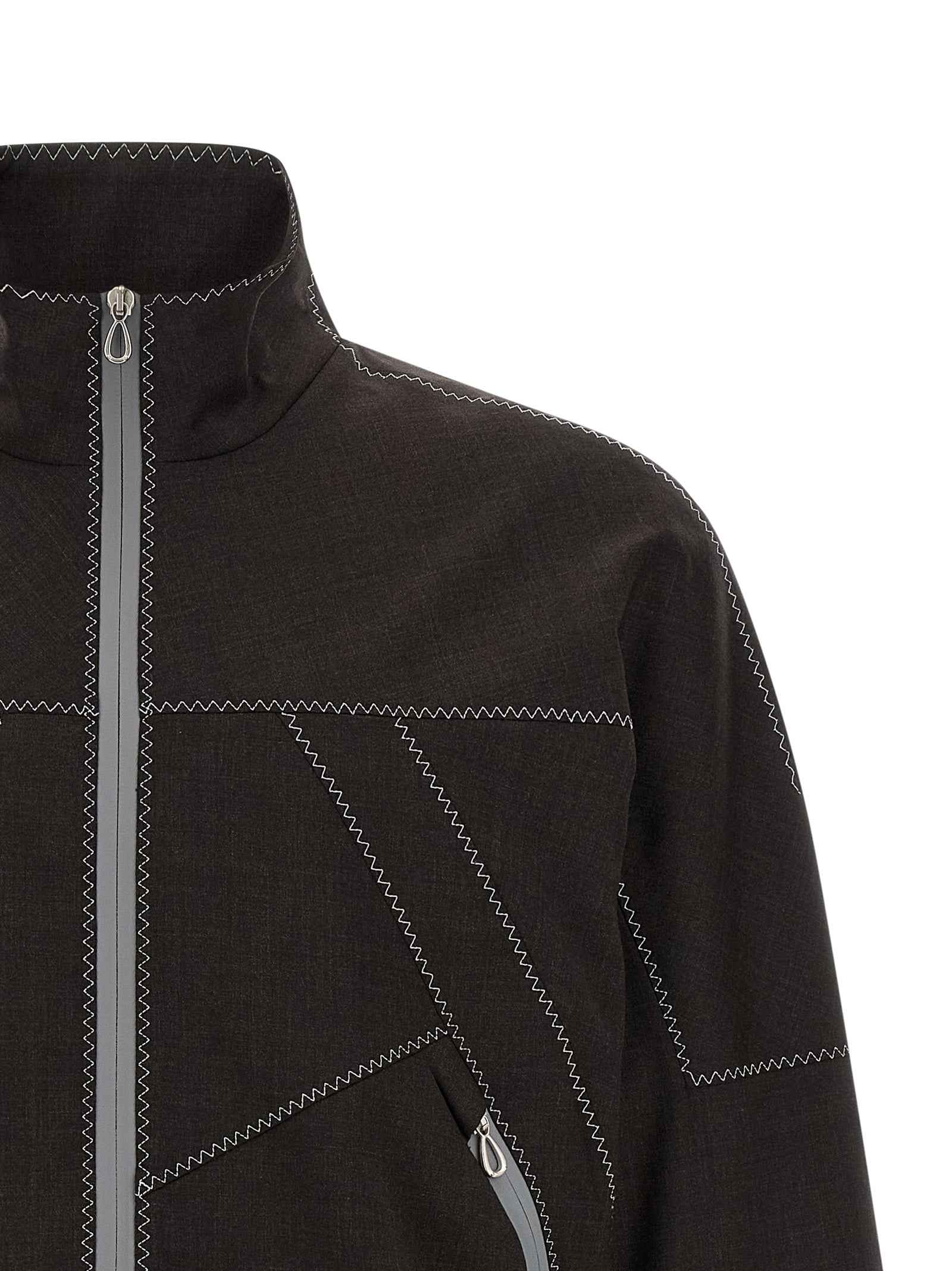 Brown Virgin Wool Full-Length Jacket