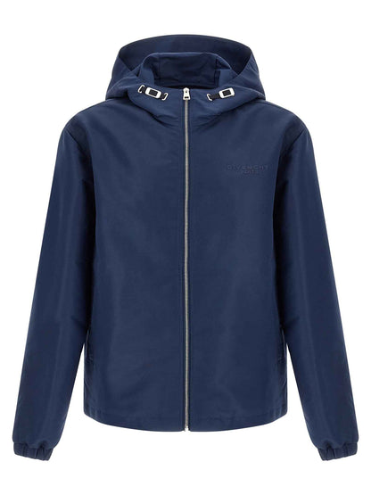Blue Polyester Shell Jacket