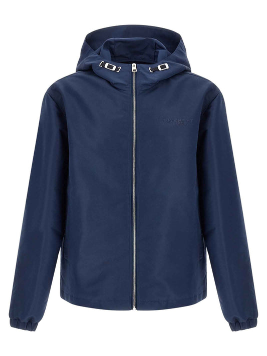 Blue Polyester Shell Jacket