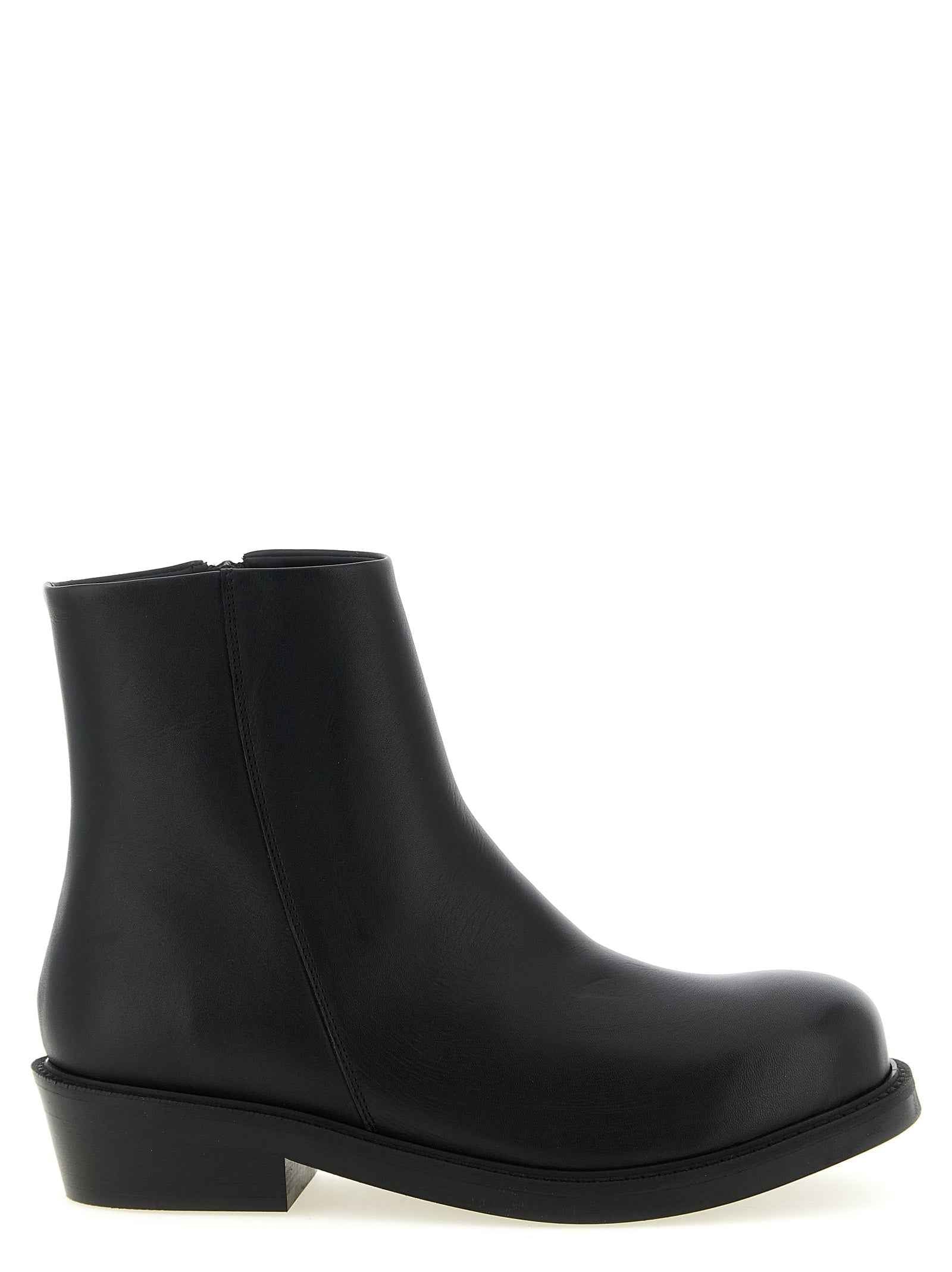 Black Calfskin Ankle Boots