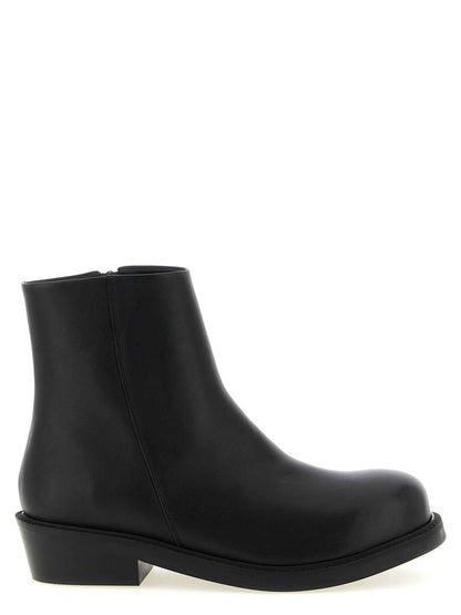 Black Calfskin Ankle Boots