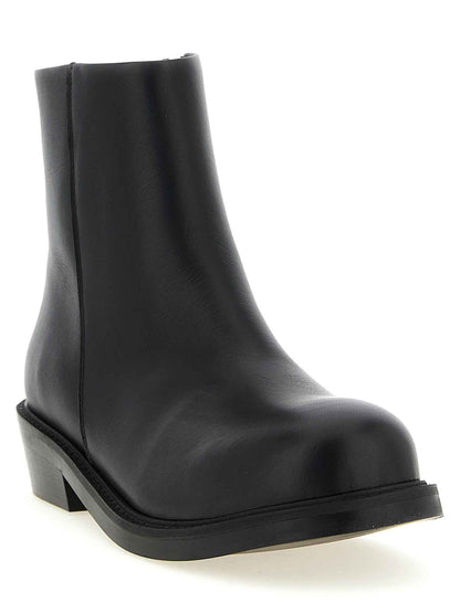 Black Calfskin Ankle Boots
