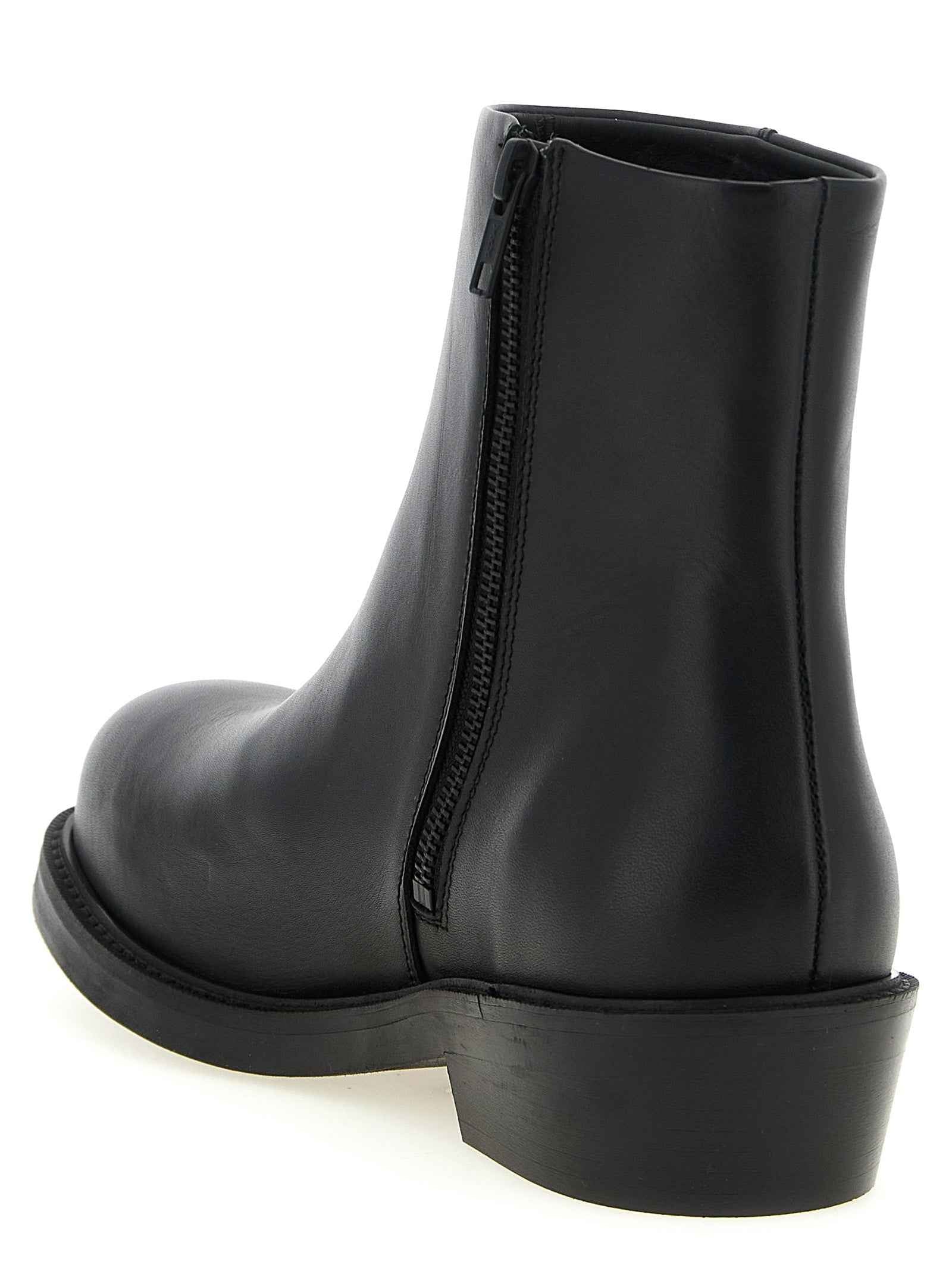 Black Calfskin Ankle Boots