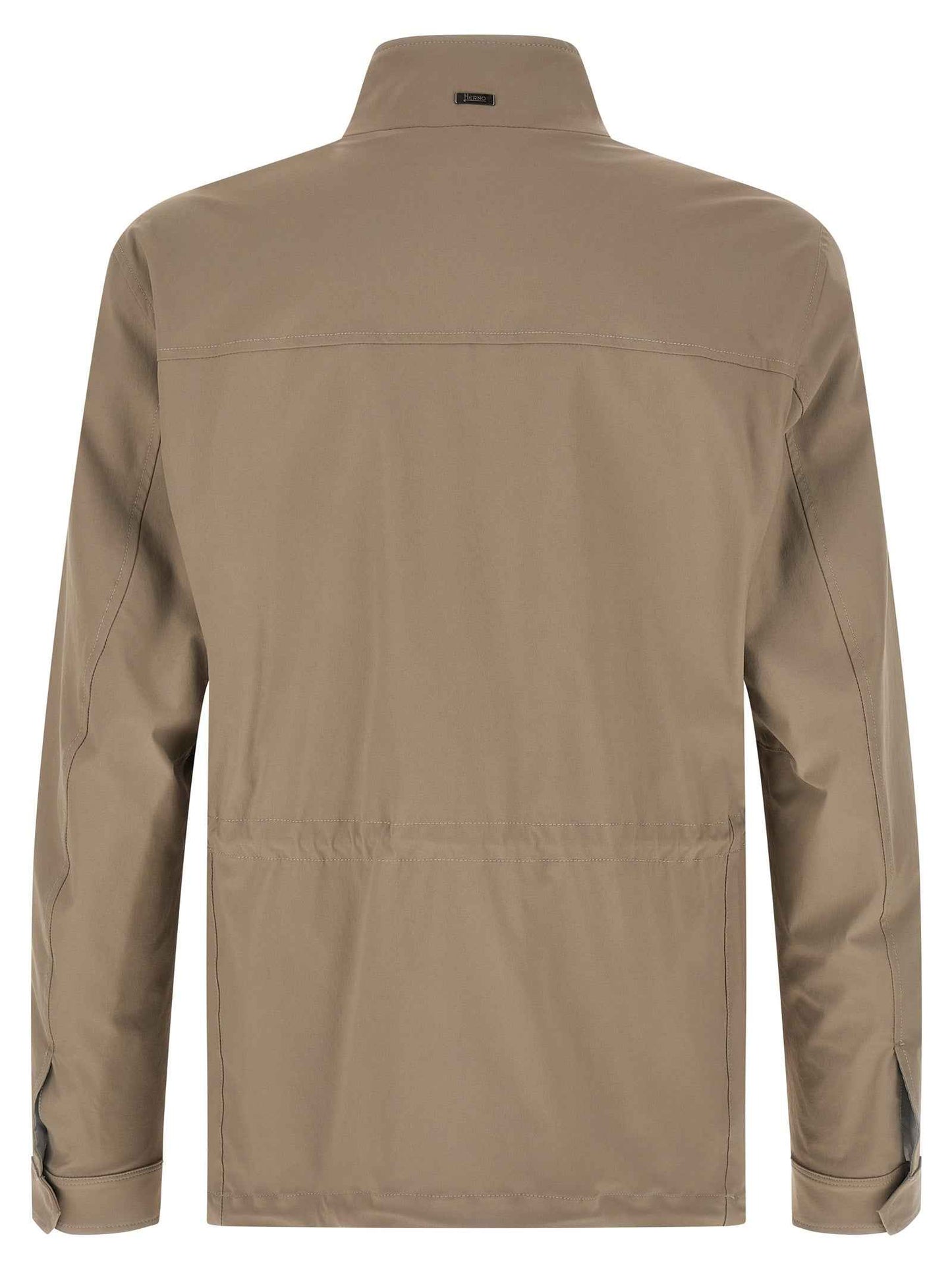 Beige Polyamide Full-Length Jacket