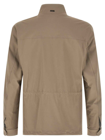 Beige Polyamide Full-Length Jacket