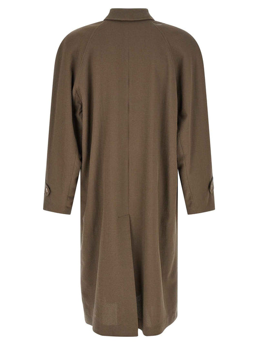 Beige Virgin Wool Coat