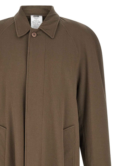 Beige Virgin Wool Coat