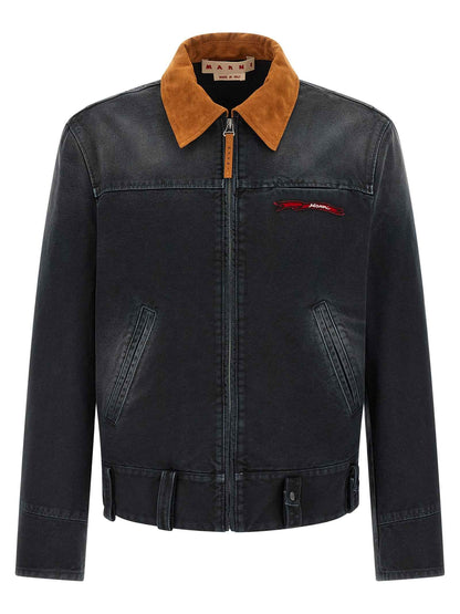 Gray Cotton Denim Jacket