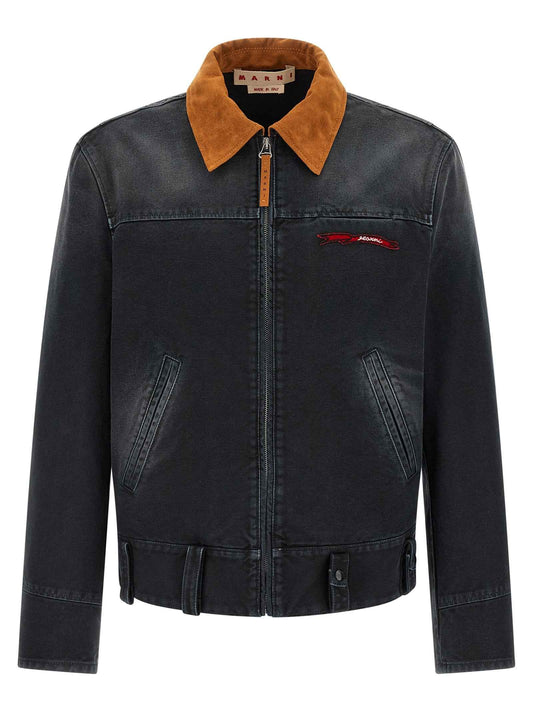 Gray Cotton Denim Jacket