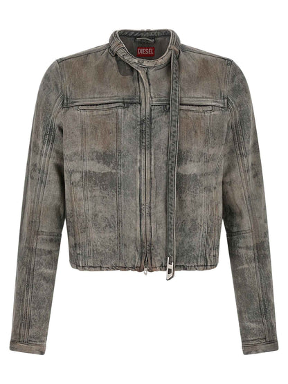 Gray Cotton Denim Jacket