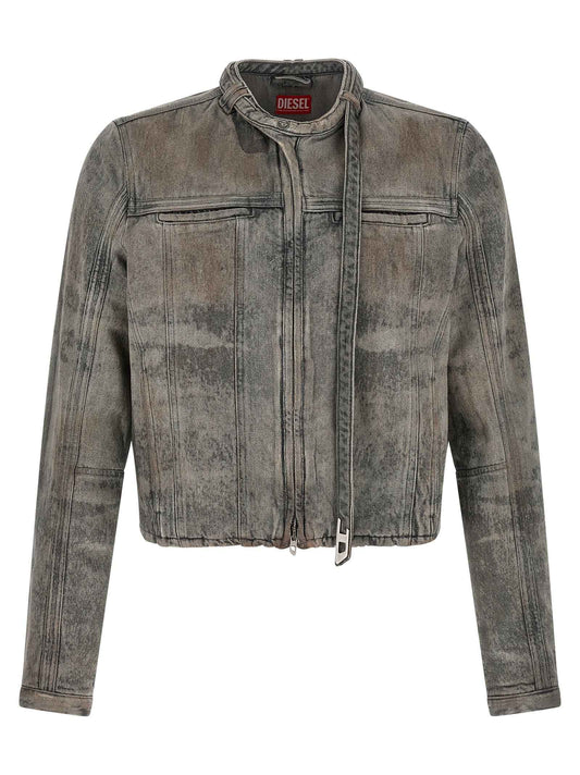 Gray Cotton Denim Jacket