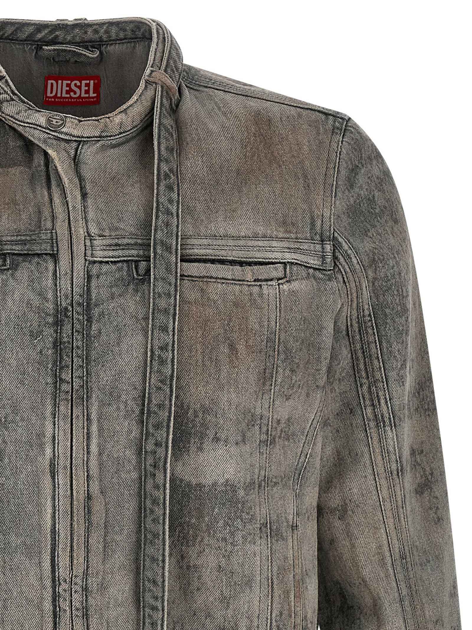 Gray Cotton Denim Jacket