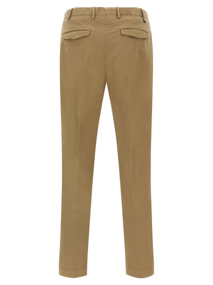 Brown Cotton Dress Pants