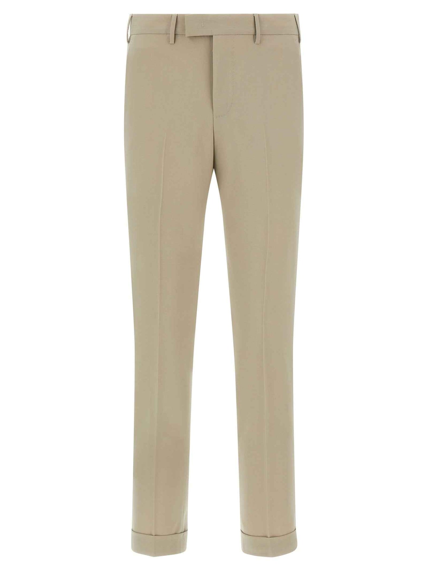 Beige Virgin Wool Dress Pants