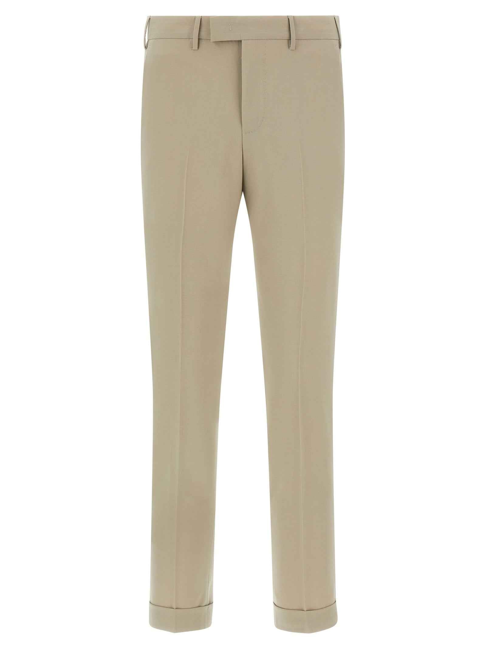 Beige Virgin Wool Dress Pants