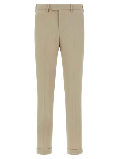 Beige Virgin Wool Dress Pants