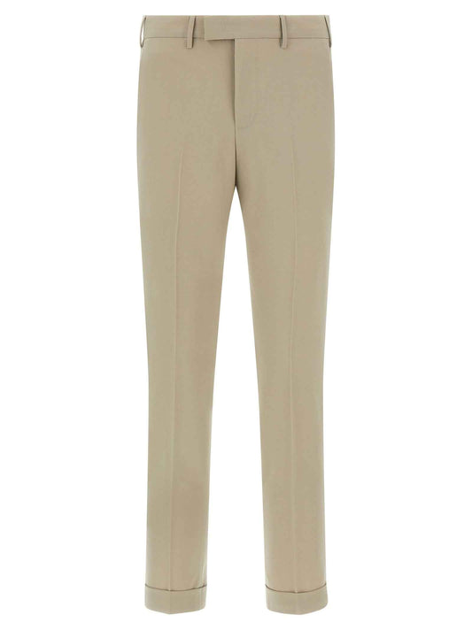 Beige Virgin Wool Dress Pants
