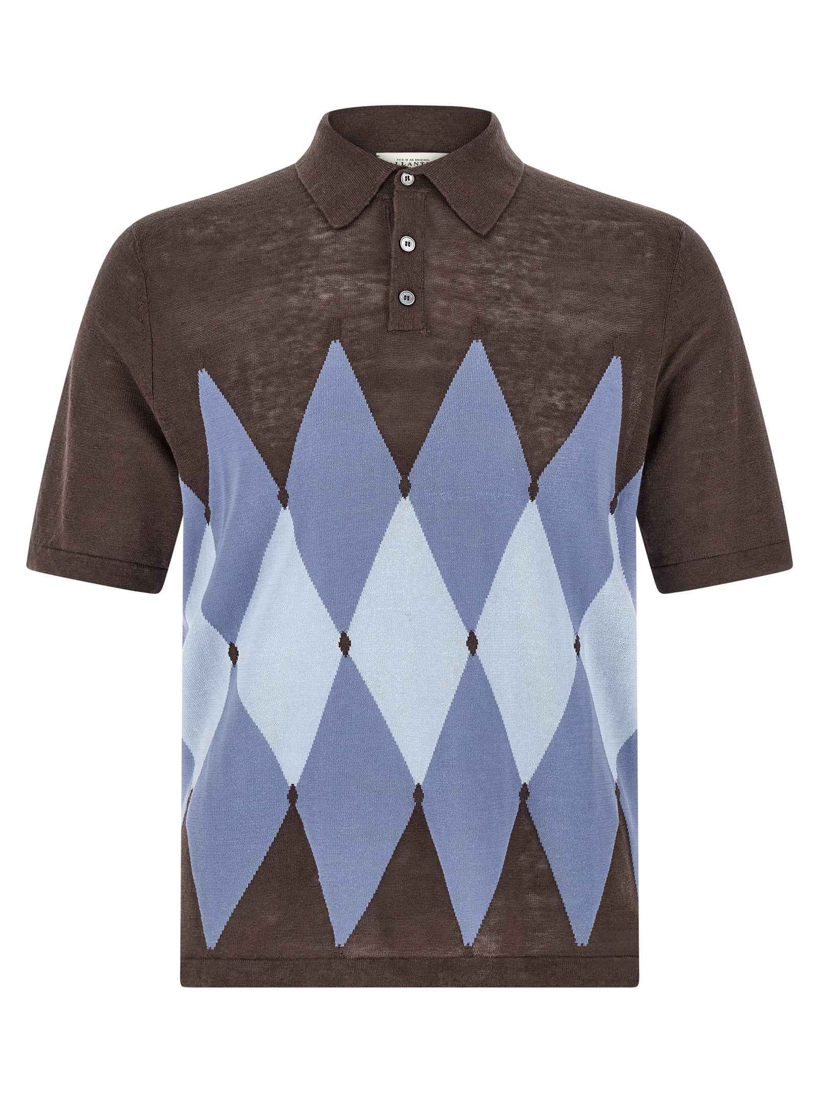 Brown Linen Polo Shirt