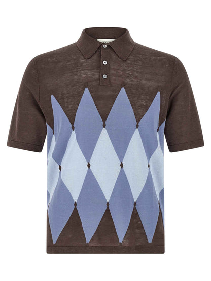 Brown Linen Polo Shirt