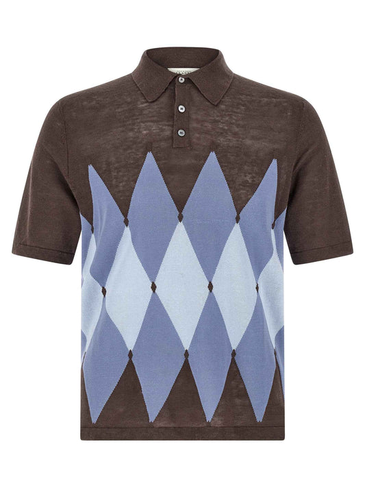 Brown Linen Polo Shirt