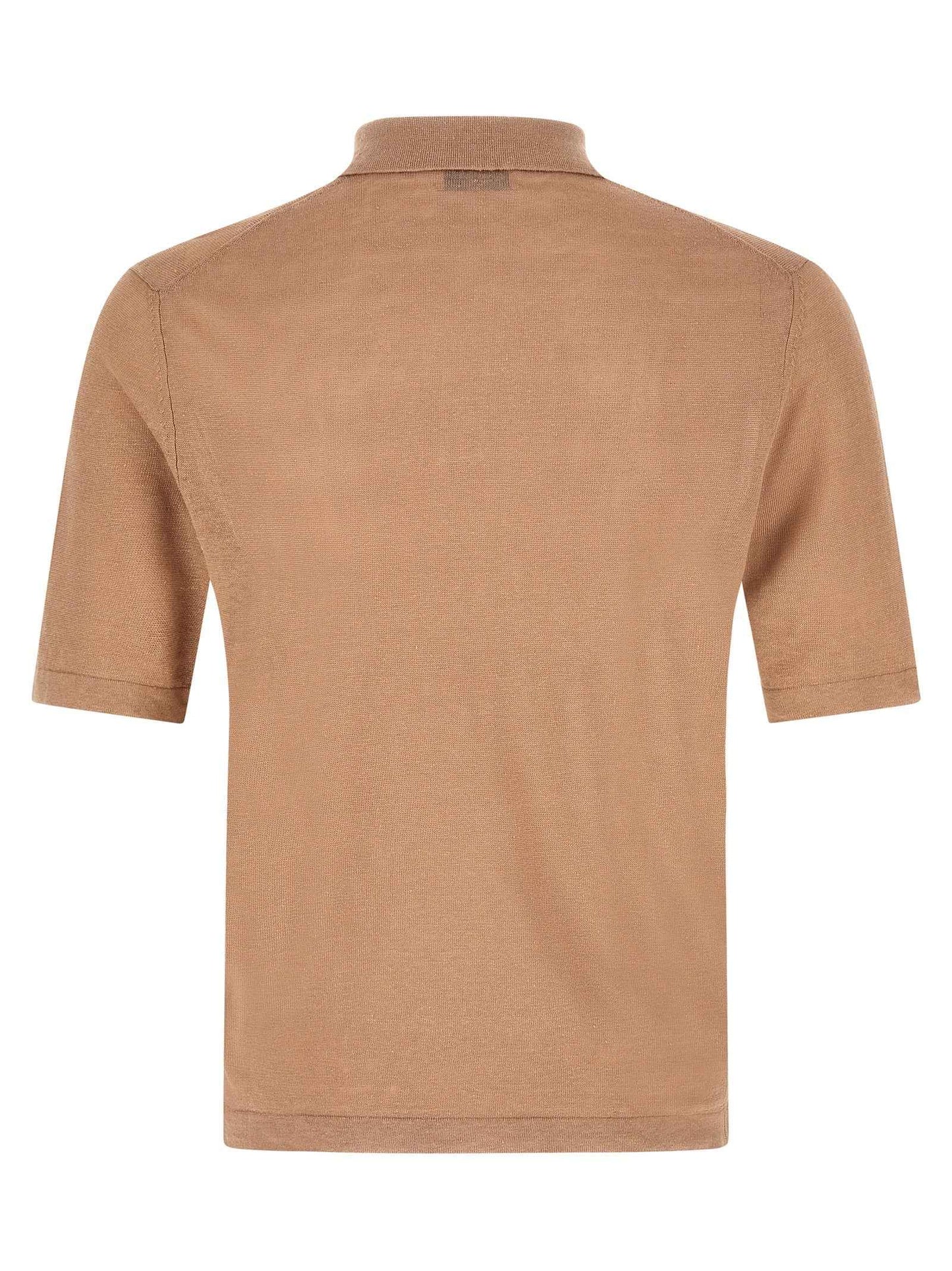 Beige Linen Polo Shirt