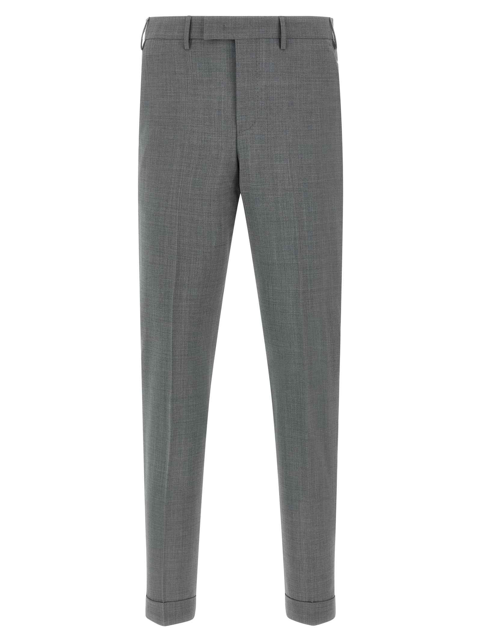 Gray Virgin Wool Dress Pants