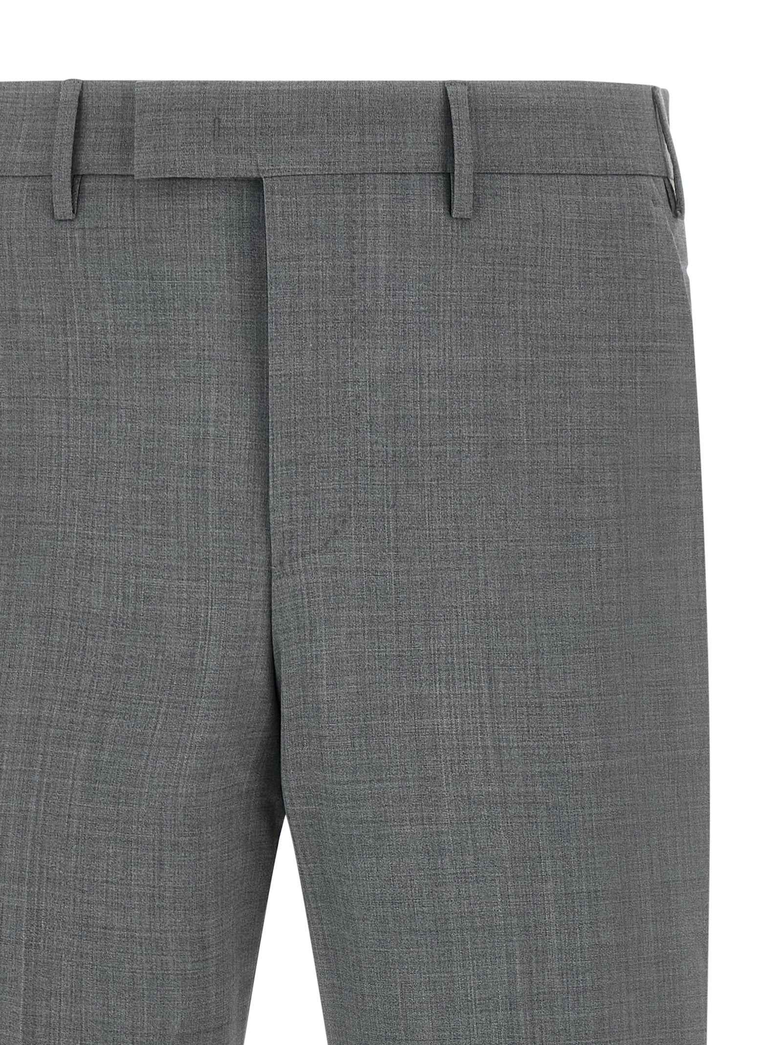 Gray Virgin Wool Dress Pants