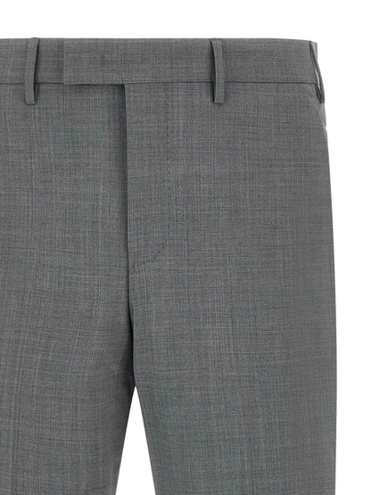 Gray Virgin Wool Dress Pants