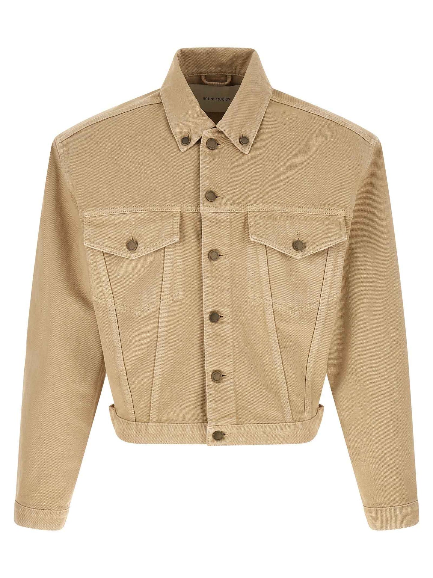 Beige Cotton Denim Jacket