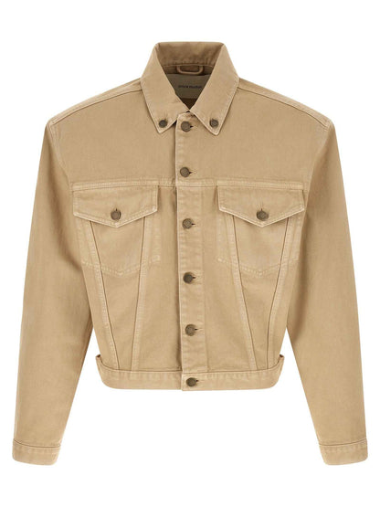 Beige Cotton Denim Jacket