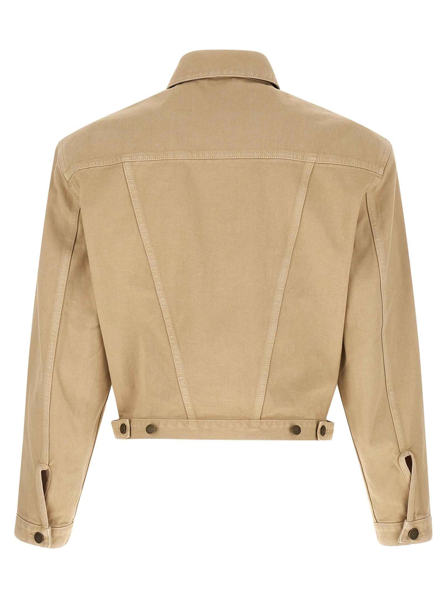 Beige Cotton Denim Jacket