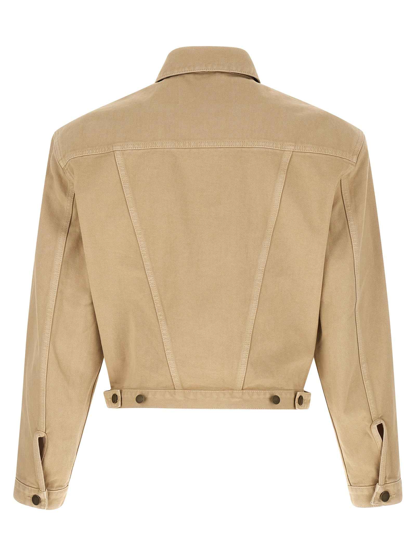 Beige Cotton Denim Jacket