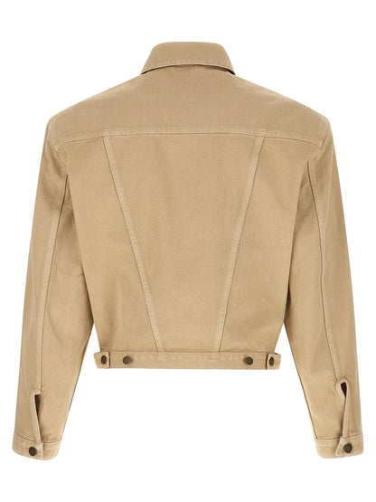 Beige Cotton Denim Jacket