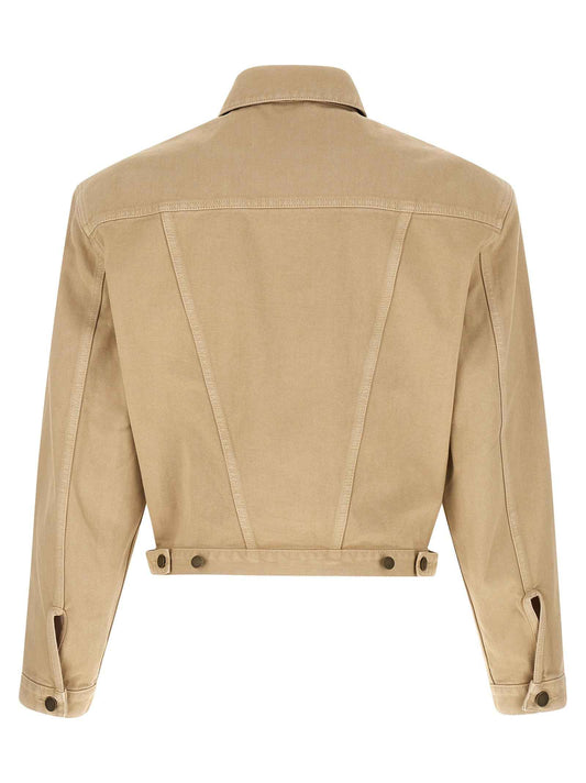 Beige Cotton Denim Jacket