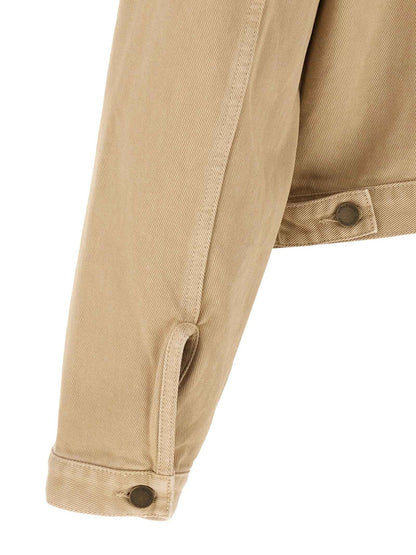 Beige Cotton Denim Jacket