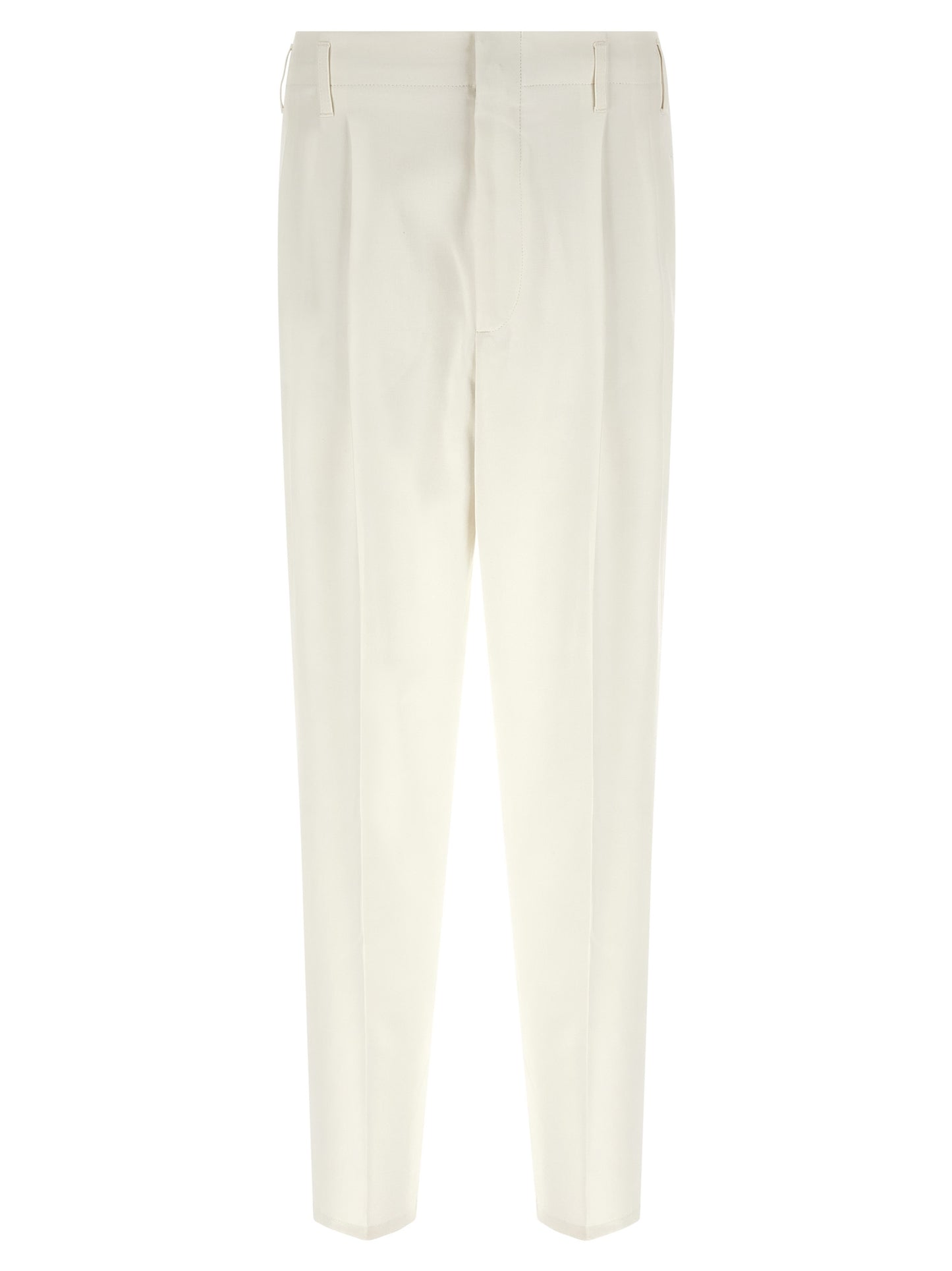 White Cotton Casual Pants