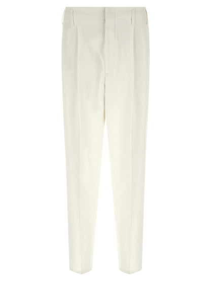 White Cotton Casual Pants