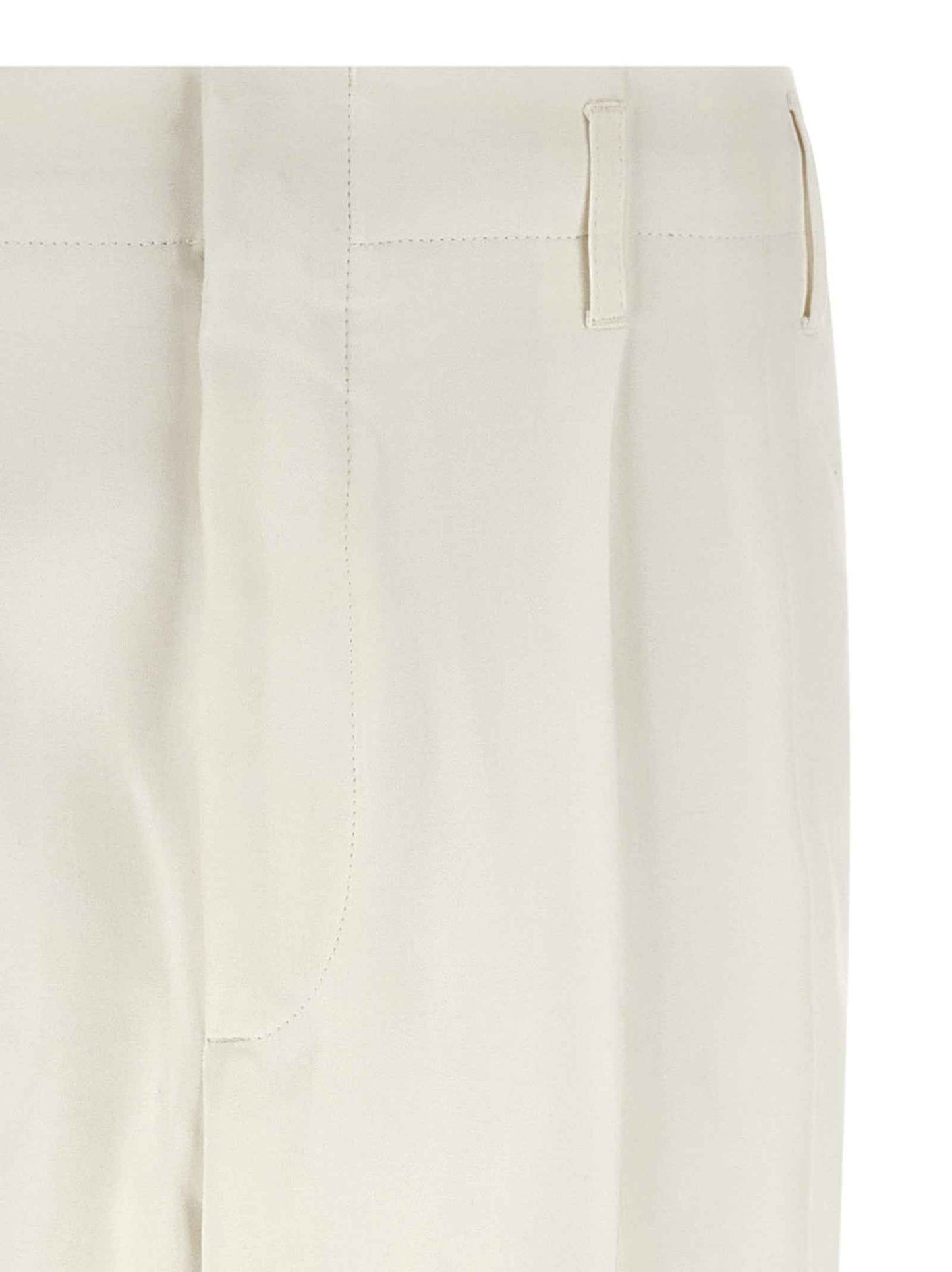 White Cotton Casual Pants