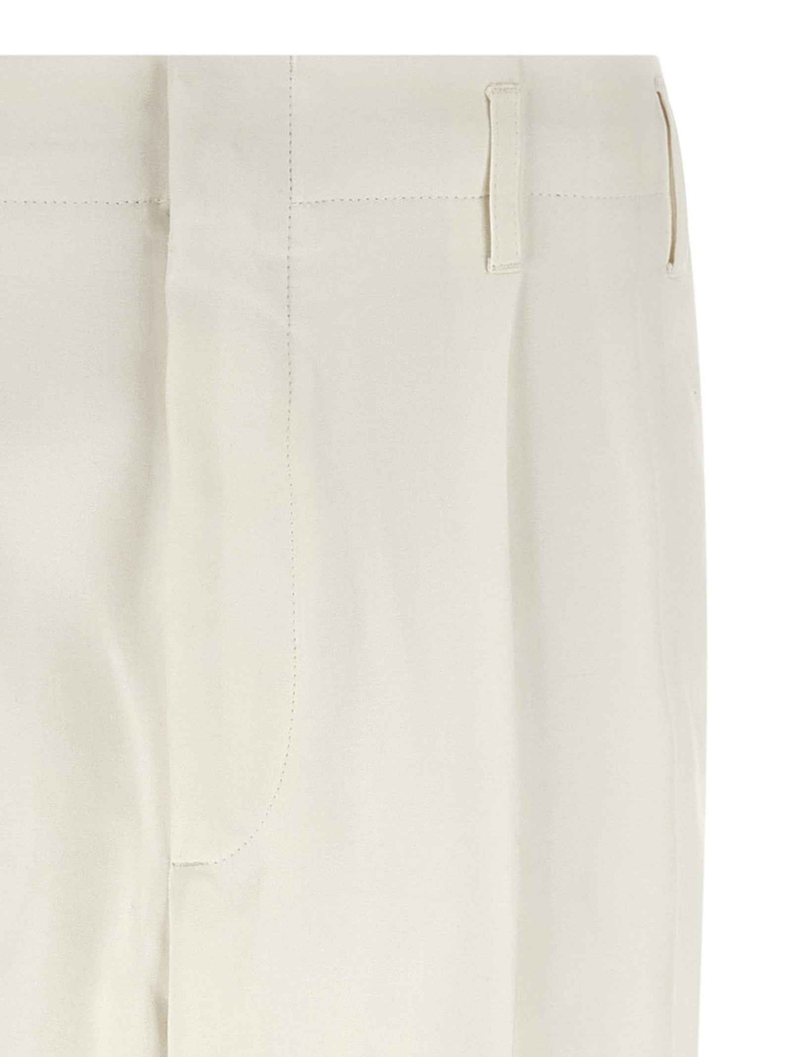 White Cotton Casual Pants