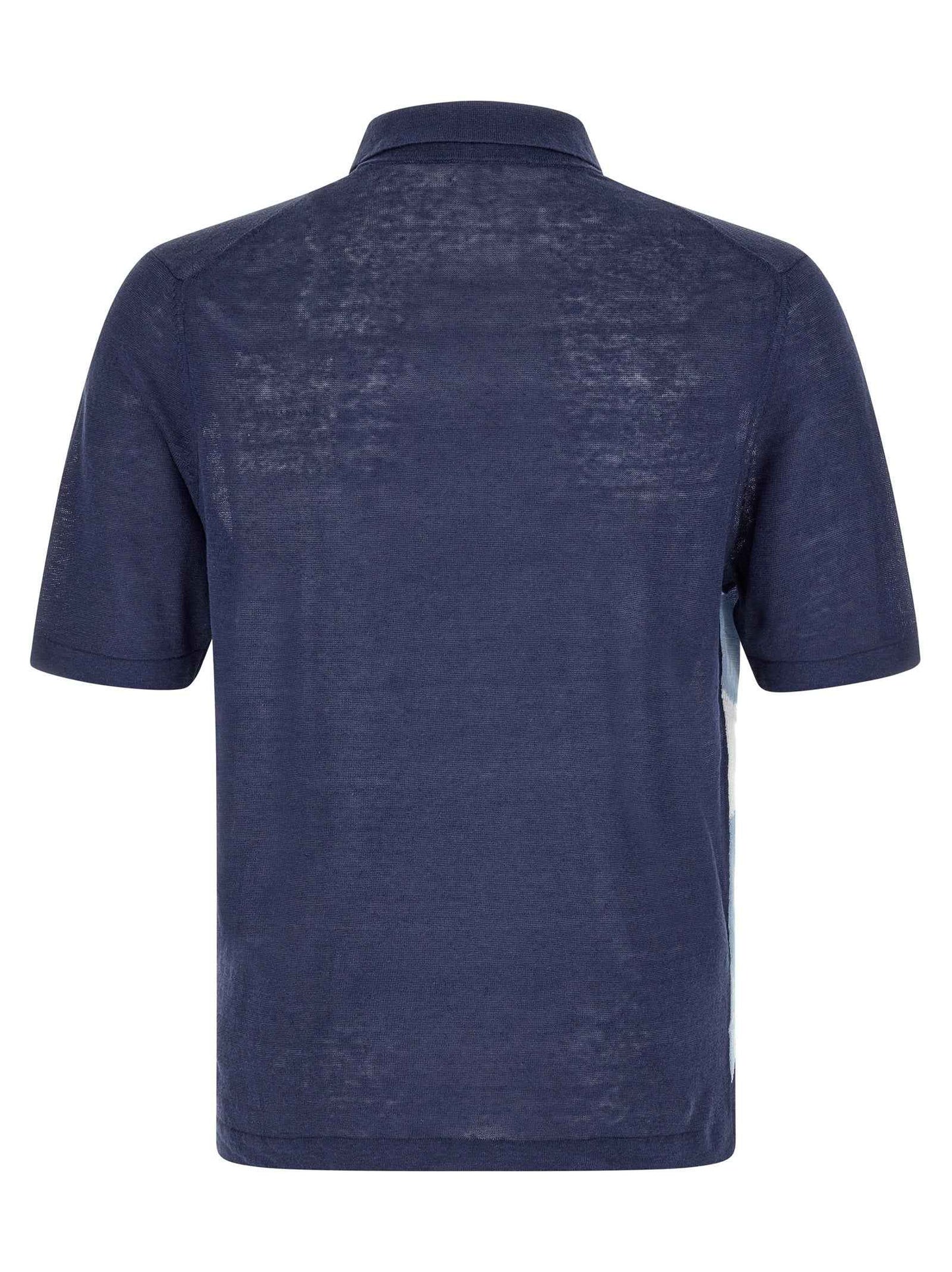 Blue Linen Polo Shirt