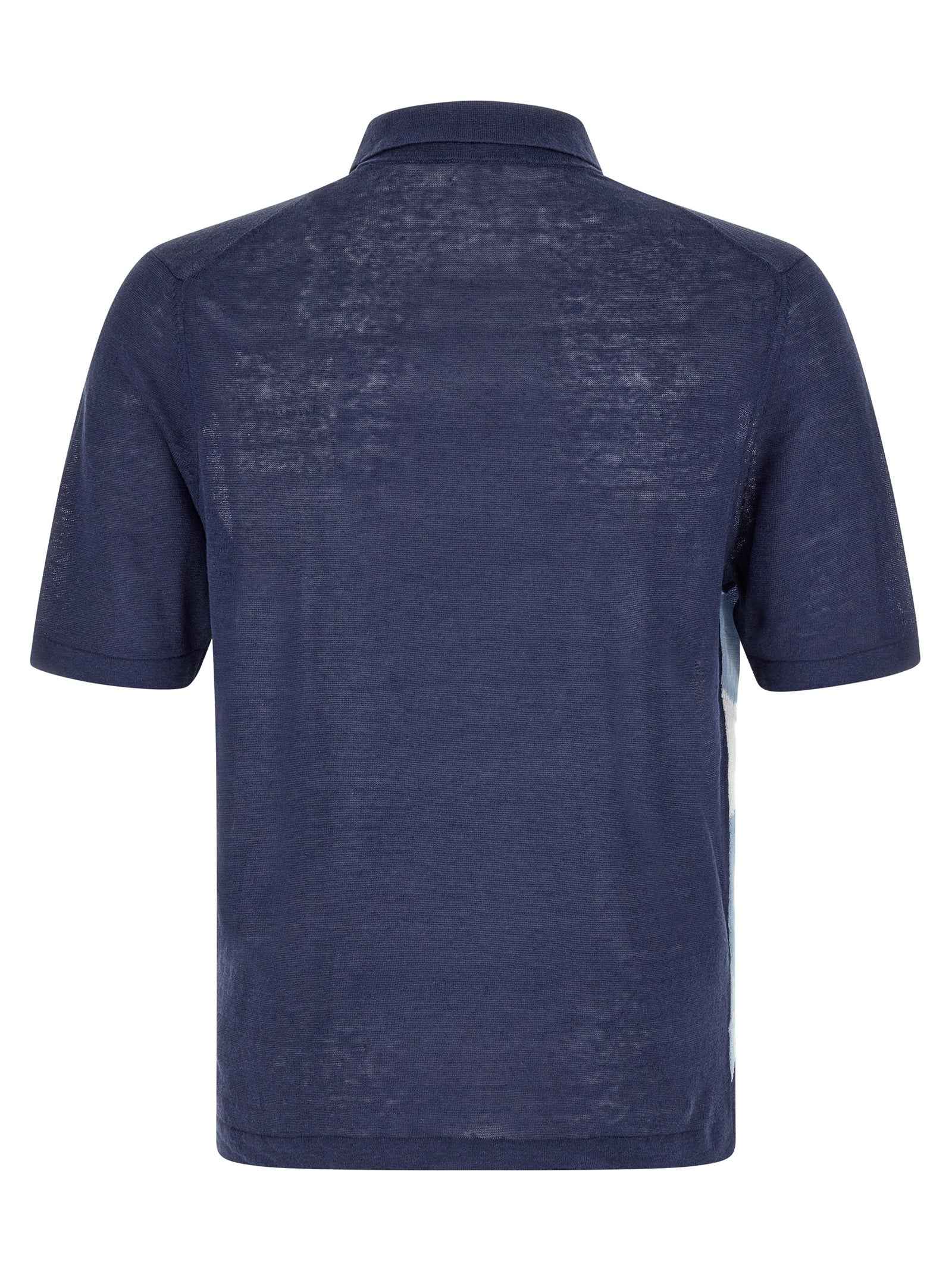 Blue Linen Polo Shirt