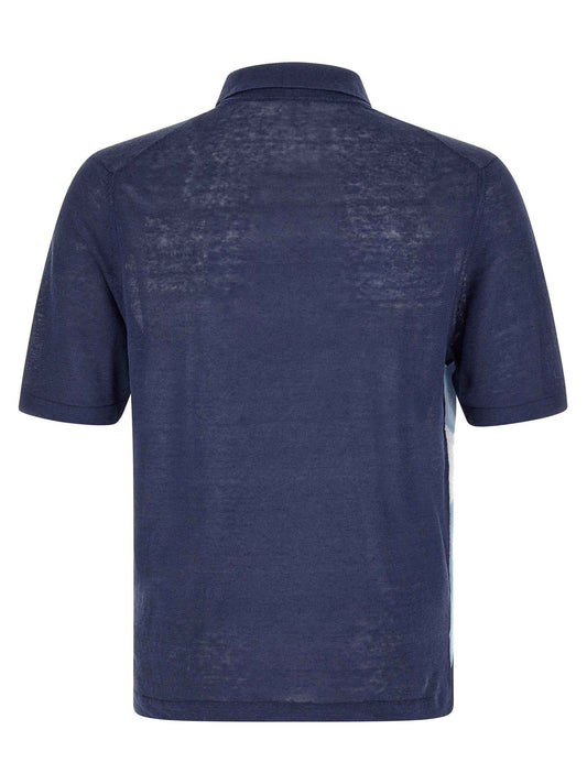Blue Linen Polo Shirt