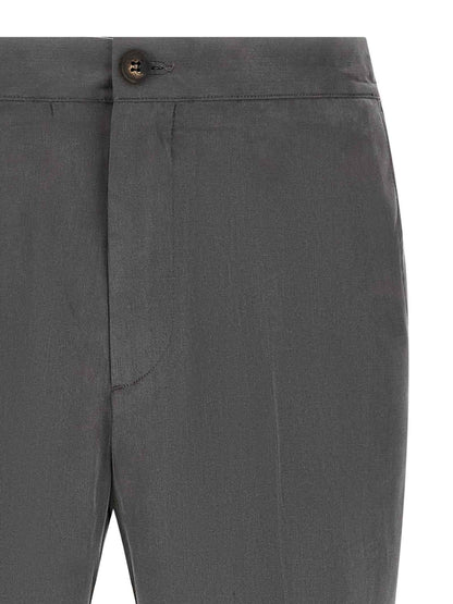 Gray Lyocell Casual Pants