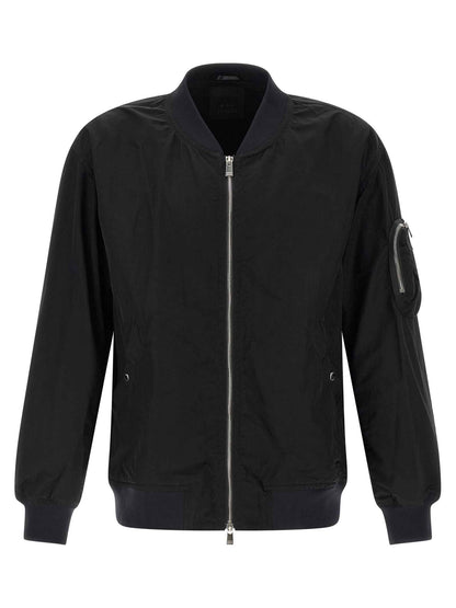 Black Nylon Bomber