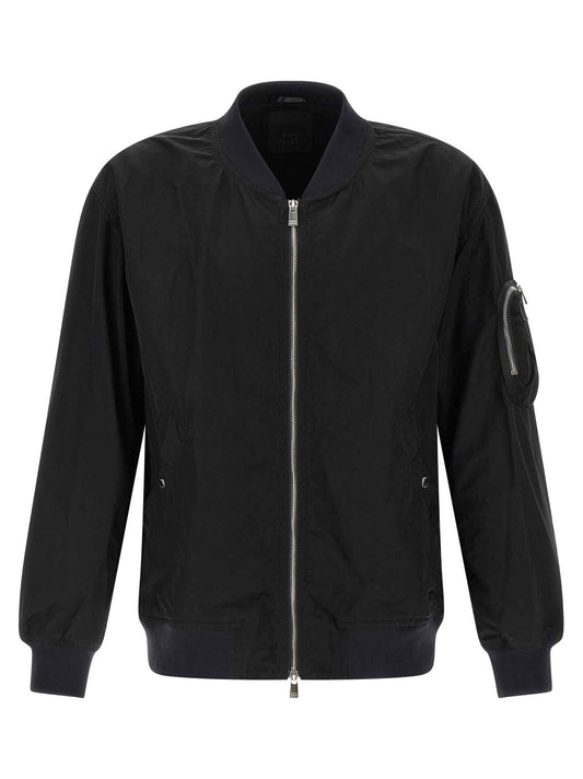Black Nylon Bomber