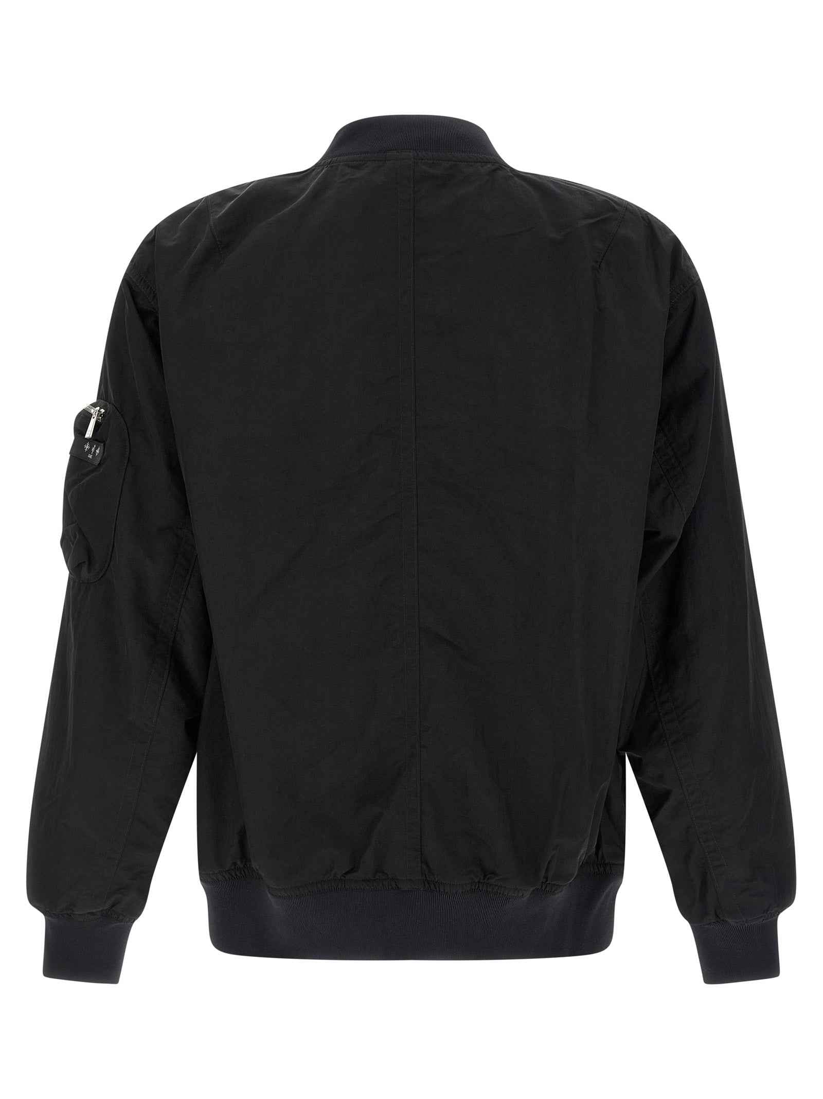 Black Nylon Bomber